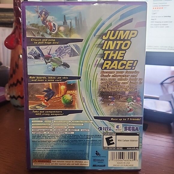 Sonic Free Riders  (Microsoft Xbox 360, 2004) Sega Kinect w/ Manual CIB - Picture 2 of 3
